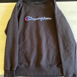 black champion crew neck, size medium